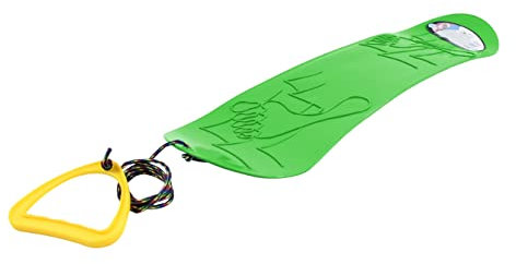 vom Pullach Hof Kindersnowboard Snowboard mit 1 Meter Zugseil und Griff Freestyleboard Gleitboard für Kinder Mini Schneeflitzer Snow Board (grün)