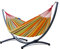Potenza Outdoor Hängematte mit Gestell für 2 Personen I Baumwolle Doppelhängematte XXL 220x160, 200kg I Hängemattengestell 220kg, wetterfest (Orange, Basic Gestell Graphit)