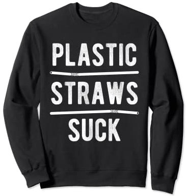 Pailles en plastique Sucer Save Climate Activiste Ban Paille Sweatshirt