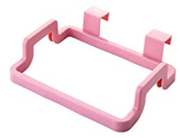 VOSAREA Trash Bag Holder Hanging Ring Dish Cloth Drainer Trash Bag Hanger Garbage Bag Rack Garbage Bag Hook Cupboard Over The Door Dump Pouch Rubbish Bag Rack Garbage Can Pink Plastic Bag