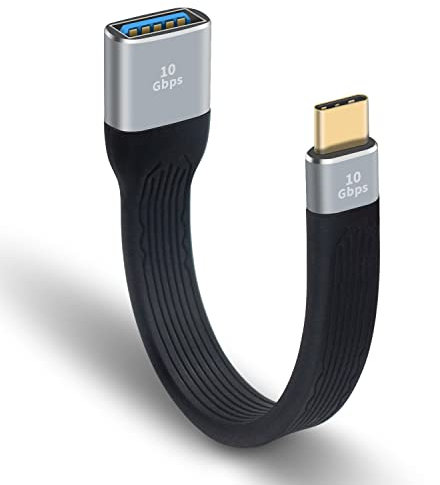 Maxhood USB C to USB 3.0 Adapter Cable, 13cm Flat for PC & Laptop, Thunderbolt3 Compatible