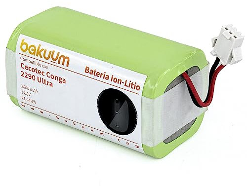 BAKUUM Batería 2800mAh 14.8V 41.44Wh para Cecotec Conga 2290 Ultra. Repuesto para Robot Aspirador.