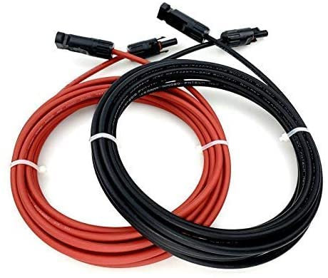 YCIND Solar Panel Extension Cable 12AWG 1500V with Female and Male Connector waterproof Adaptor Kit ((16.6FT/5m))