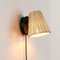B·LED BARCELONA LED BarcelonaLED Applique murale en osier en bambou avec câble Prise et interrupteur Portalampara E27 pour salon Table de chevet Tête de lit