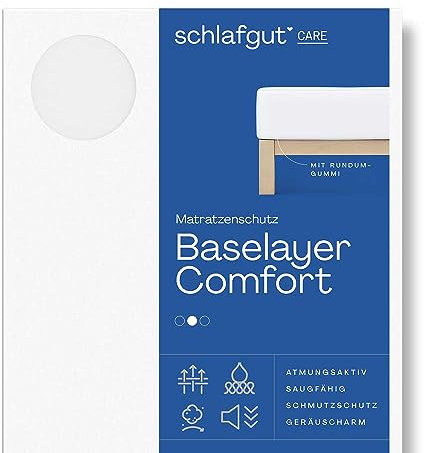 Schlafgut Comfort Molton Matratzenschoner 180x200 aus 100% atmungsaktiver Baumwolle, Matratzenauflage mit Gummizug
