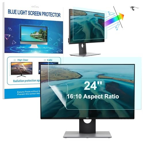 HaruYo Protection D'écran Premium pour Ordinateur/Moniteur 24 Pouce 16:10, HD Anti-Lumière Bleu Filtre de Protection, Anti-Reflet Film Mat Protector pour Moniteur 24 16:10 (517.4 * 323.6mm)