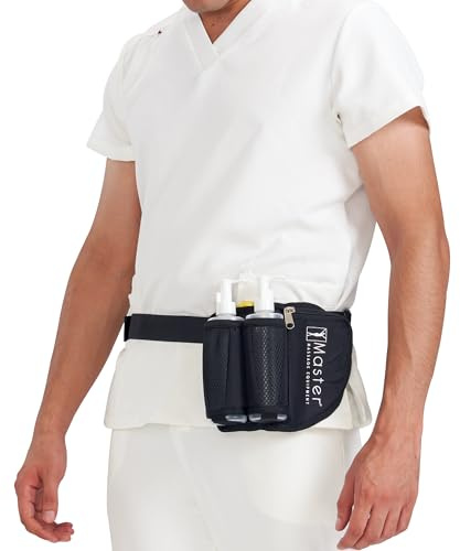 Master Massage Adjustable Double Bottles Massage Oil Holster Massage Lotion Holster for 8 Oz (2 Bottles Include)
