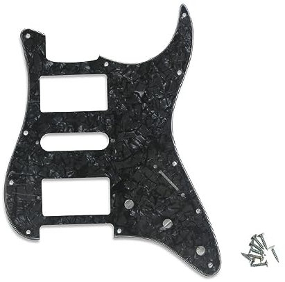 ROZILO Strat HSH Pickguard Schlagbrett Schlagbrett mit Schrauben für amerikanische/mexikanische Standard-Stratocaster, moderner Stil, Ersatzgitarre, Black Pearl