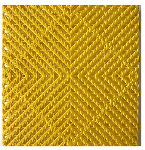 ZXHKZDX Modular Interlocking Cushion Flooring Tiles Mat, Interlocking Rubber Floor Tiles, Non-Slip Pool Deck Drain Tiles for Flooring (Color : Yellow, Size : 9pcs)