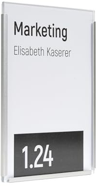 SCHILDER Systeme - ALU.3K Lot de 5 panneaux de porte/de bureau en 5 couleurs - A6 à A3 - Inscription facile - Montage adhésif (148,5 x 148 mm, argent anodisé)