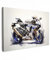 MuchoWow© Bilder Groß 120x80 cm XXL Wohnzimmer Deko Modern Wandbild Foto auf Leinwand Bild Schlafzimmer Room Decor Geschenke Leinwandbilder Motorrad - Blau - Grau