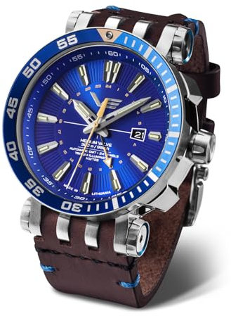 Vostok Europe Herrenuhr Automatik GMT Energia Rocket Blau 2 Bänder NH34-575A716_Blue