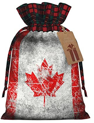 Kanada Flagge Farbige Leinen Bündel Geschenk Tasche Lagerung Tasche Süßigkeiten Tasche Geeignet Für Weihnachten Party Geschenk Verpackung