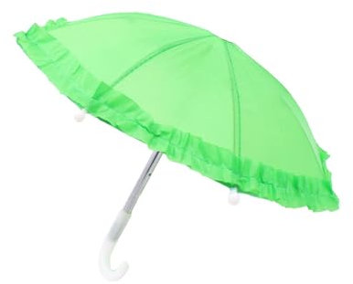 MagiDeal Puppenschirm, Mini-Farbschirm, niedliches Mini-Regenschirm-Spielzeug, Malerei, Geschenk, hängende dekorative Requisiten für Kinder, Grün