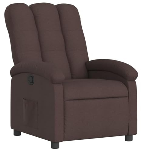 vidaXL Relaxsessel, Sessel mit Liegefunktion, Fernsehsessel Verstellbare Rückenlehne, Liegesessel Ruhesessel Polstersessel, Dunkelbraun Stoff