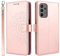 ELTEKER Etui Coque pour Samsung Galaxy A23 Protection Housse en Premium Cuir PU Pochette Rabat Clapet Case Porte Carte Magnétique Samsung A23 Etui Portefeuille - Or Rose