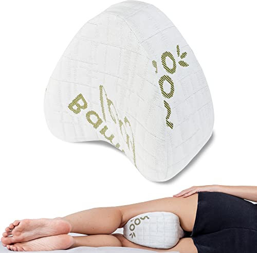 Flowen Kniekissen für Seitenschläfer Orthopädisches Beinkissen aus Memory Foam Kissen für Linderung Knie und zum Entspannen Ergonomisches Schlafkissen mit Antiallergischem Anti-Milben Bambu-Bezug