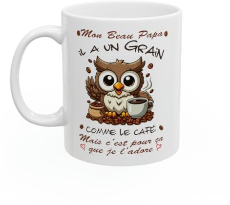 Jm-Déco Mug humour - il a Un Grain mais Je l'adore - Idée Cadeau - Tasse en céramique - Marrant fun (Beau Papa)