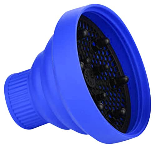 Ipetboom Silicone Hair Diffuser Cover for Curly Hair Foldable Blow Dryer Diffuser Attachment Blue Universal Fit for Home Use and Salon Styling