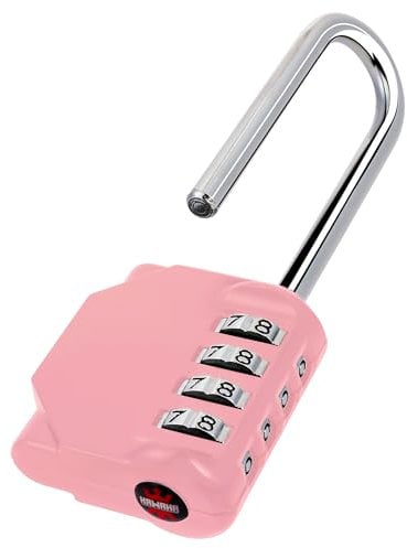 KAWAHA CL21RQ Zahlenschloss mit langem Bügel, 6,6 cm, 4-stelliges Zahlenschloss, Ihre eigene Kombination für Fitnessstudio, Schließfach, Schule, Tore, Türen, Werkzeugkasten, Haspen und Aufbewahrung
