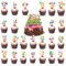 25 Stück Tortenfiguren Tortendeko,Geburtstagsparty Zubehör für Jungen und Mädchen,Kuchen Dekoration Supplies für Kinder,Cartoon Cake Topper,Happy Birthday Cake Topper Decoration ﻿