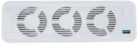 Kühl Ventilator für PS5, Spielkonsolen-Kühl Ventilator, Einstellbares, Ruhiges Kühl Zubehör mit LED-Licht und USB 3.0 Hubs für Old Disc/Digital Edition (White)