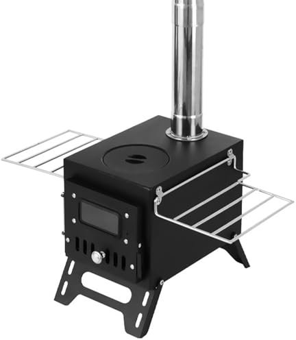 BAOSHIDAER Outdoor Camping Wood-burning Stove Firewood Burner Stainless Steel Foldable Heater with Tent Fire Window Patio Fireplace Campfire Cooking Ideal for Picnics,Outdoor fire pit