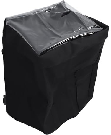 Asixxsix Heater Pump Cover, Polyester Canvas Waterproof Pool Heater Cover with Zipper and Transparent PVC Top Window, Adjustable Pool Heater Winter Cover for Outside Hot Tub