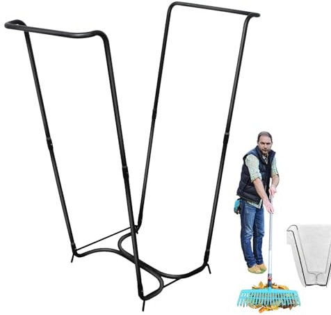 Trash Bag Holder Standing Sack Holder Metal Bin Bag, Leaff Bag Holder Stand, Garbage Bag Holder Frame, Garden Trash Bag Holder, Versatile Garbage Bag Holder for Leaves, Trash, Laundry, Easy To Install