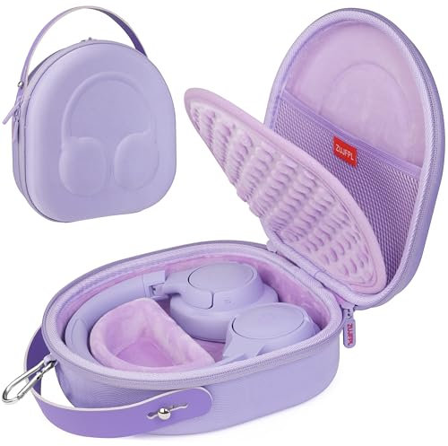 ZUJFPL EVA Hard Shell Case for JBL TUN 670NC/520BT/770NC/720BT and JBL Live 670NC/770NC and Anker Soundcore Life Q20i,Wireless Headphones, Premium Travel Protective Headphone Storage Bag - Purple