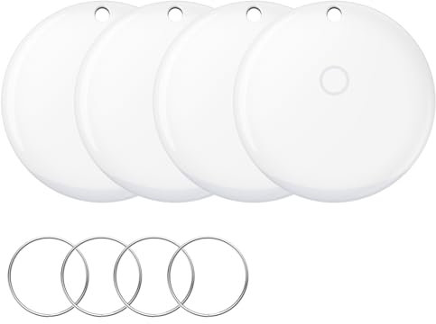 iVANKY FusionFinder Smart Tag Air Tracker Item Finder für Apple Find My (nur iOS) Verfolgen Sie Ihren Schlüssel, Geldbeutel, Gepäck, Rucksack, Locator mit auswechselbarer Batterie, IP67 (4er Pack)