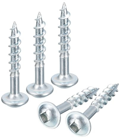 QUARKZMAN #8x1 Vis à Bois à Trou de Poche, 200Pcs Vis autotaraudeuses à Tête Carrée avec Placage de Zinc pour le Travail du Bois