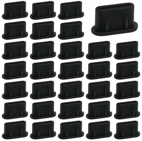 USB C Staubschutz, 50 Stück Schwarz USB C Staubschutzstecker Silikon Handy Staubschutz Stöpsel USB C Schutzkappe USB C Staubschutzkappe mit den Meisten Mobiltelefonen und Tablets vom Typ C