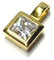 Anhänger 333 Gelbgold Zirkonia carré quadratisch eckig glitzern Kettenanhänger