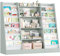 FOREHILL 129 cm Breite Kinderregal, Bücherregal für Kinder mit 14 Ablagen, Kinderzimmer Möbel aus Holz, Spielzeugregal, Regal für Kinderzimmer, Kindergarten, Leseecke, 129 x 120 x 35 cm (graugrün)