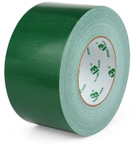 BOMEI PACK Nastro adesivo bianco largo Rinforzato 75mm x 30m Nastro Gaffer per fissaggio di riparazioni, bricolage, riparazione di libri, cucitura di tappeti, sigillatura di scatole (Verde)