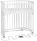 babybay Boxspring Beistellbett aus massivem Buchenholz/kompakt & verwandelbar/Kinderbett Höhe stufenlos verstellbar/mitwachsendes Babybett (weiß lackiert) / inkl. Matratze, Gitter, Rollen