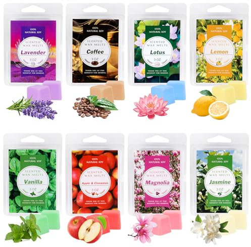 Duftwachs Für Duftlampe, Scentsy Duftwachs, Candiles Duftwachs, 8 Stück Verschiedene Düfte Melts Duftwachs , Weihnachten Duftwachs Für Raumdüfte, Hochzeiten, Geburtstag, Valentinstag, Duftlampen
