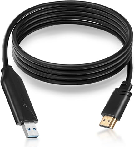 tlidfgeo USB auf HDMI Adapter, USB 3.0 zu HDMI Adapterkabel (1.5m) für PC, hdmi auf displayport, 1080P zu Stecker Kabel, Laptop, Monitor & TV - Kompatibel mit Windows 7/8/8.1/10 & MacOS