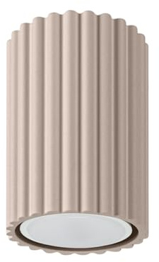 SOLLUX lighting Deckenlampe Deckenleuchte - Deckenstrahler Aluminium - 1 Flammig - LED Lampe Glühbirne - Taupe Karbon