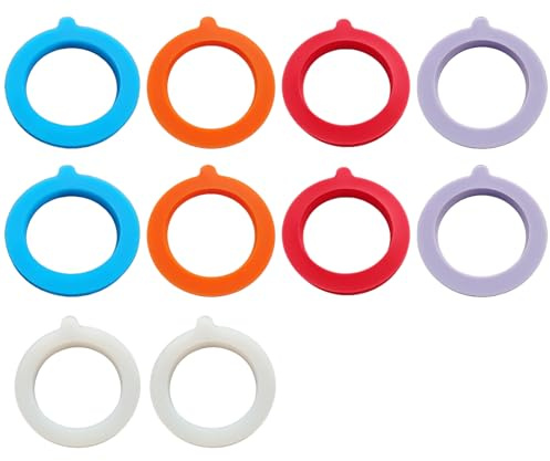 Valicaer 10 Pcs Silicone Kilner Jar Seals for Mason Glass, Airtight Leakproof Replacement Gaskets 95x70mm for Glass Canning Jars Storage