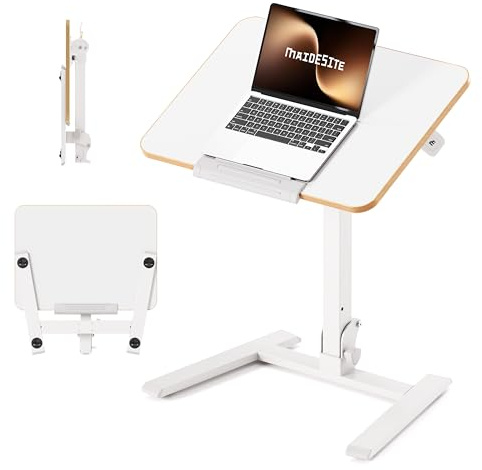 MAIDeSITe Klappbarer Laptoptisch Höhenverstellbar,Mobiler Stehtisch mit Rollen,Stehpult Montagefrei,Mobiler Schreibtisch für Homeoffice Büro und Kleine Räume,65x48cm-Fit Go