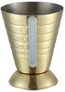 Dosatore Cocktail 15-25-30-50-60-75ml Misurino trasparente Jigger Strumenti Bar Misura Cocktail(Gold)