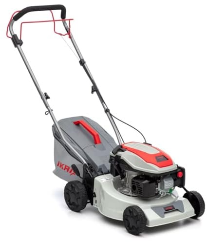Ikra -Tondeuse à Gazon autotractée 3,5CV 145Cm3 Coupe 41.8cm Mulching Moteur 4T Bac 40L Jardin 1000 m²