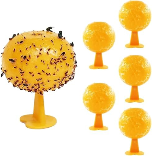 Fliegenfallen 6PCS Sticky Ball Fruchtfliegenfallen Fliegenfalle Fliegenfalle Fliegenfalle Hängender Fliegenball für Blumen, Balkone, Gärten, Obstgärten und Küchen