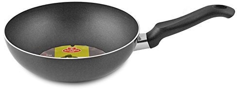 Ballarini Firenze Wok, Rivestimento Antiaderente con Manico, Rotonda, Alluminio, Antracite, 24 cm