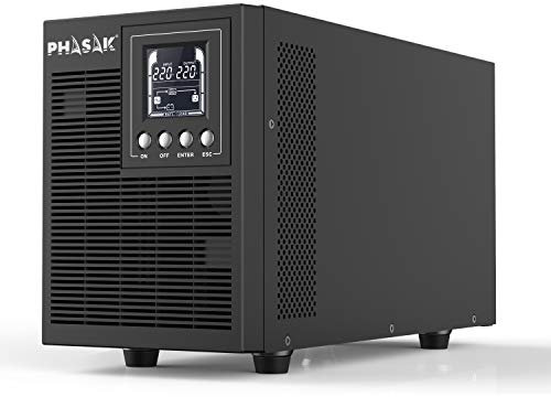 Phasak PH 9220 - Sistema de alimentación ininterrumpida (2000 VA, LCD, USB, RJ45, RS-232, SNMP OPC)