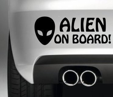 South Coast Stickers Alien ON Board Sticker Funny Bumper Sticker CAR Van 4X4 Window PAINTWORK Decal Graphic