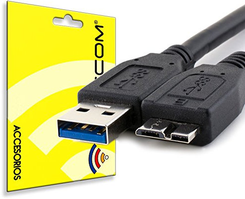 cogac ACTECOM Cable Cargador ACTECOM USB 3.0 Micro B para Disco Duro Externo Toshiba - Alta Velocidad, Compatibilidad Universal, 50cm Aprox