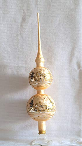 Jingle Bells Lauscha Christbaumspitze Golden Dreams mundgeblasen handbemalt